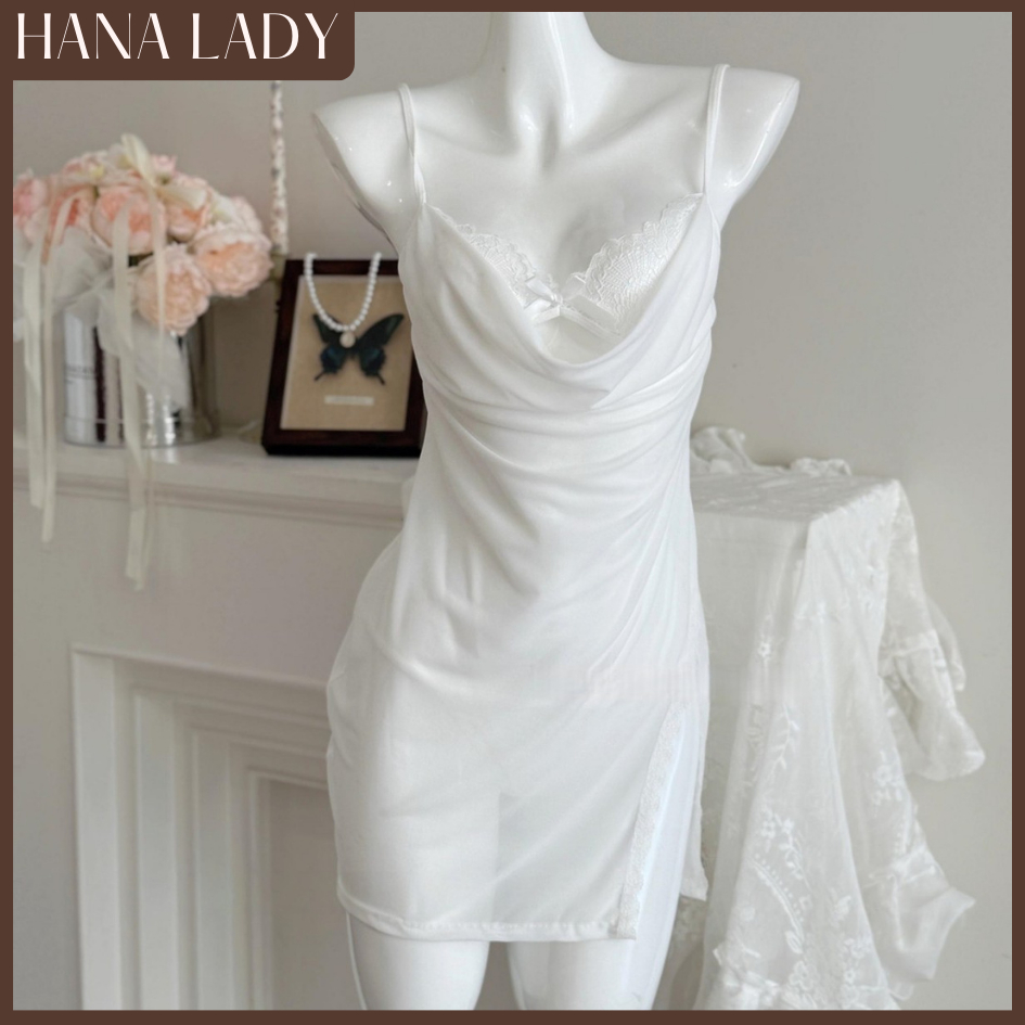 Váy Ngủ 2 Dây Xẻ Tà - Đầm Ngủ Voan Mỏng Mặc Nhà Cổ Đổ Phối Ren VN667 8 Váy Ngủ 2 Dây Xẻ Tà - Đầm Ngủ Voan Mỏng Mặc Nhà Cổ Đổ Phối Ren VN667 13