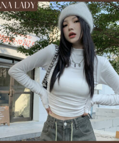 Áo Thun Gân Dài Tay Thu Đông Ôm Body Dáng Ngắn Có Chiết Eo Tôn Dáng Cổ Cao Giữ Nhiệt AO011 9 Áo Thun Gân Dài Tay Thu Đông Ôm Body Dáng Ngắn Có Chiết Eo Tôn Dáng Cổ Cao Giữ Nhiệt AO011 18