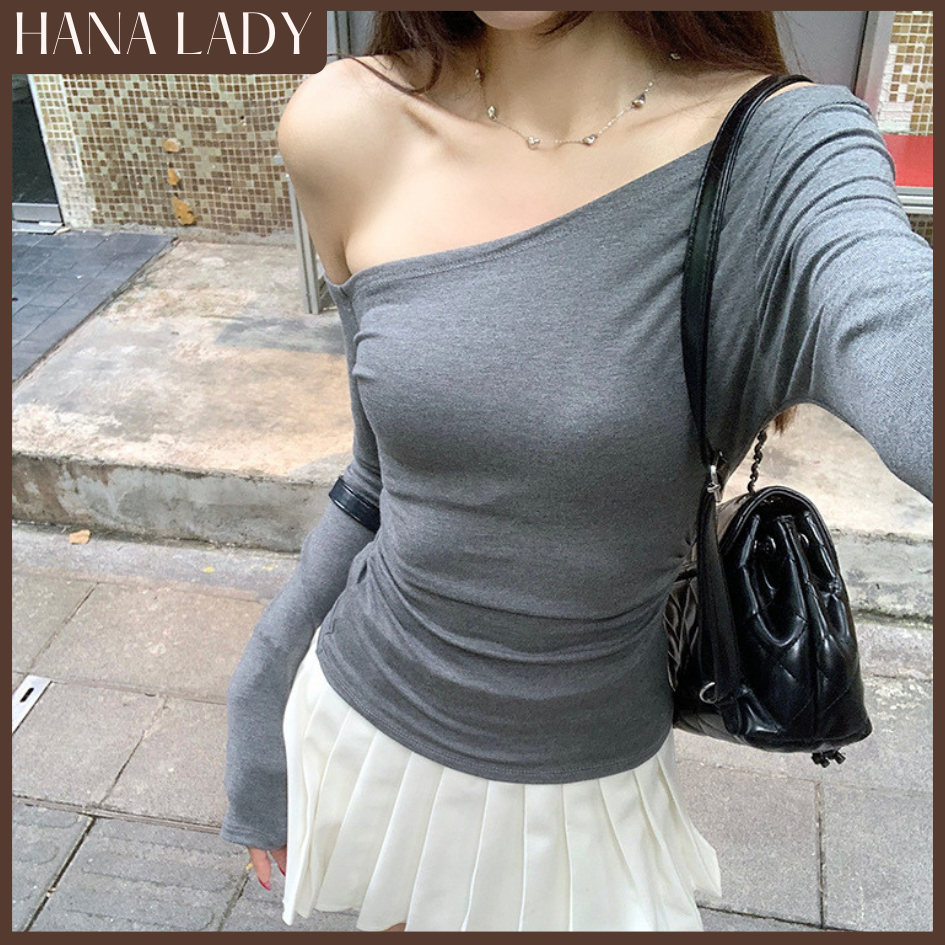Áo Thun Body Trễ Vai - Áo Ôm Lệch Vai Tay Dài Thiếu Kế Chiết Eo Tôn Dáng AO09 12 Áo Thun Body Trễ Vai - Áo Ôm Lệch Vai Tay Dài Thiếu Kế Chiết Eo Tôn Dáng AO09 21