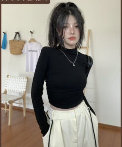 Áo Thun Gân Dài Tay Thu Đông Ôm Body Dáng Ngắn Có Chiết Eo Tôn Dáng Cổ Cao Giữ Nhiệt AO011 7 Áo Thun Gân Dài Tay Thu Đông Ôm Body Dáng Ngắn Có Chiết Eo Tôn Dáng Cổ Cao Giữ Nhiệt AO011 16