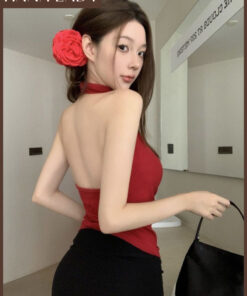 Áo Yếm Cổ Đổ Chất Thun Ôm Body Tôn Dáng Mặc Được 2 Kiểu AO013 6 Áo Yếm Cổ Đổ Chất Thun Ôm Body Tôn Dáng Mặc Được 2 Kiểu AO013 13