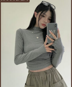 Áo Thun Gân Dài Tay Thu Đông Ôm Body Dáng Ngắn Có Chiết Eo Tôn Dáng Cổ Cao Giữ Nhiệt AO011 6 Áo Thun Gân Dài Tay Thu Đông Ôm Body Dáng Ngắn Có Chiết Eo Tôn Dáng Cổ Cao Giữ Nhiệt AO011 15
