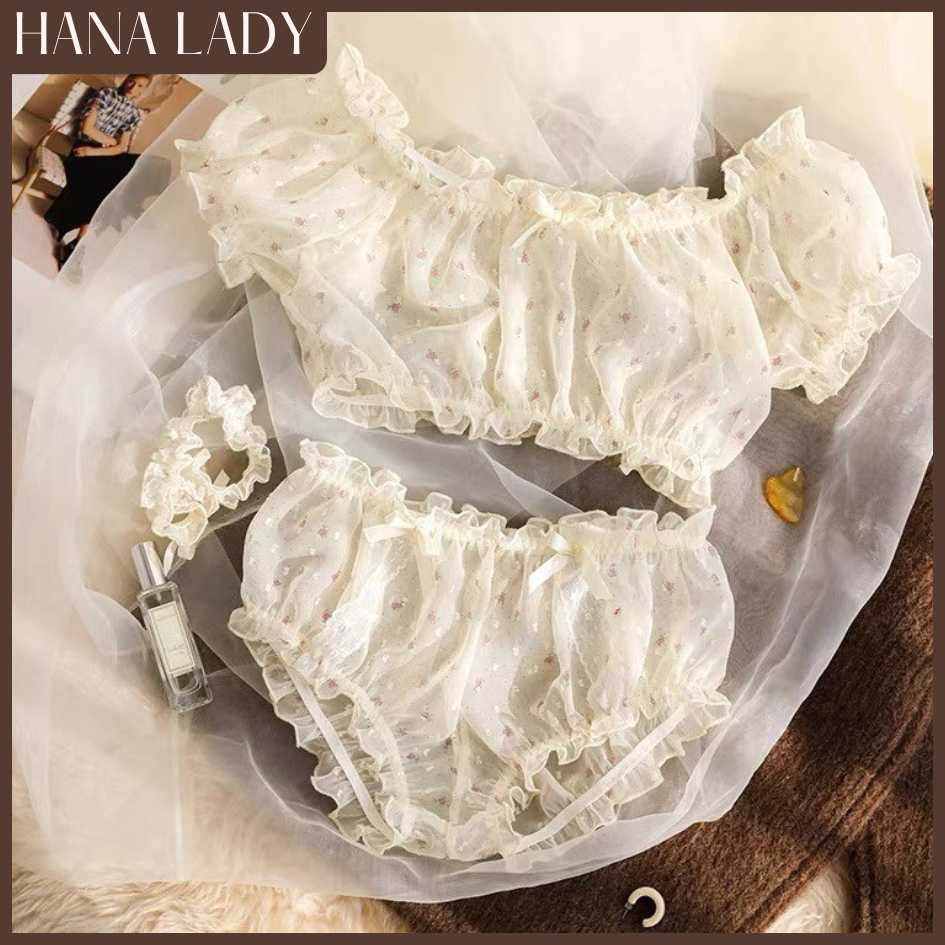 Set Đồ Ngủ - Bộ Ngủ Voan Xuyên Thấu Họa Tiết Hoa Nhí Xinh Xắn VN668 12