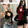 Bodysuit Ren Hoa - Áo Liền Thân Có Gọng Cổ Yếm Chất Ren Phong Cách Retro VN670 1