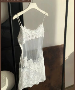 Váy Ngủ Body - Đầm Ngủ Voan Phối Ren Hoa Hồng Kèm Quần VN673 9