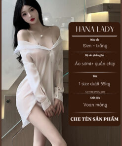 Váy Ngủ Voan - Áo Sơ Mi Mặc Nhà, Áo Ngủ Trễ Vai Voan Mỏng Kèm Quần VN672 6 Váy Ngủ Voan - Áo Sơ Mi Mặc Nhà, Áo Ngủ Trễ Vai Voan Mỏng Kèm Quần VN672 13