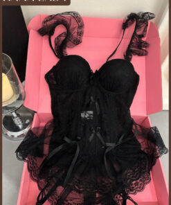 Váy Ngủ Cúp Dáng Ngắn - Áo Corset Ren Xòe Có Mút Mặc Nhà VN679 10