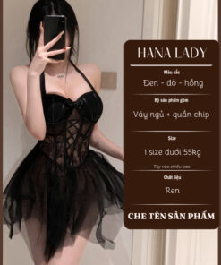 Váy Ngủ Ren Xòe Đan Dây Sẵn Mút Ngực Mặc Được Nhiều Kiểu Kèm Quần VN669 15