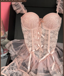 Váy Ngủ Cúp Dáng Ngắn - Áo Corset Ren Xòe Có Mút Mặc Nhà VN679 9