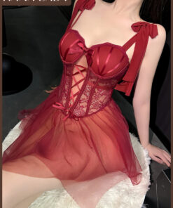 Váy Ngủ Ren Xòe Đan Dây Sẵn Mút Ngực Mặc Được Nhiều Kiểu Kèm Quần VN669 13