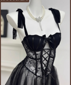 Váy Ngủ Ren Xòe Đan Dây Sẵn Mút Ngực Mặc Được Nhiều Kiểu Kèm Quần VN669 11