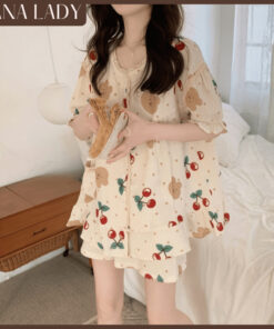 Bộ Đồ Ngủ Nữ Dáng Ngắn - Pyjama Đũi Xốp Mềm Cổ Tròn Họa Tiết Dễ Thương Mặc Nhà PJ579 16