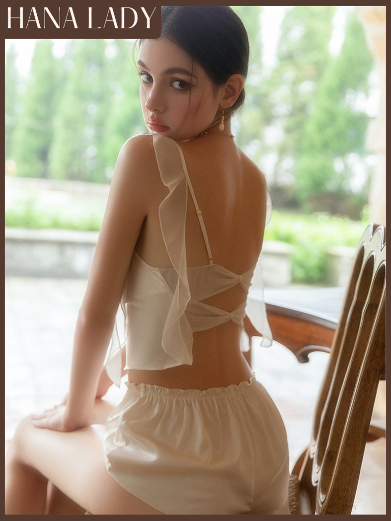 主图-03 Bộ Ngủ Lụa Cao Cấp Phối Ren Mềm Mịn Phong Cách Tiểu Thư VN685 5