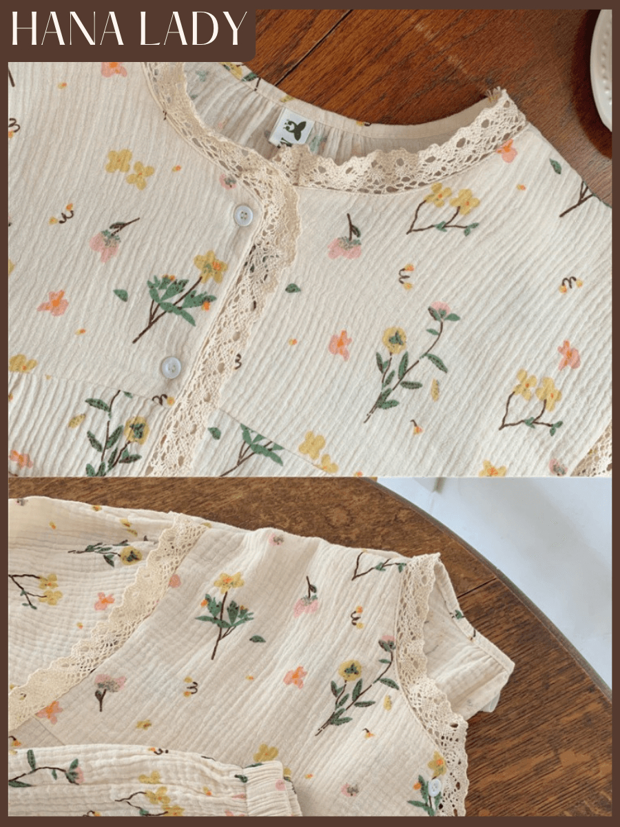 Bộ Đồ Ngủ Nữ Dáng Ngắn - Pyjama Đũi Xốp Mềm Cổ Tròn Họa Tiết Dễ Thương Mặc Nhà PJ579 18