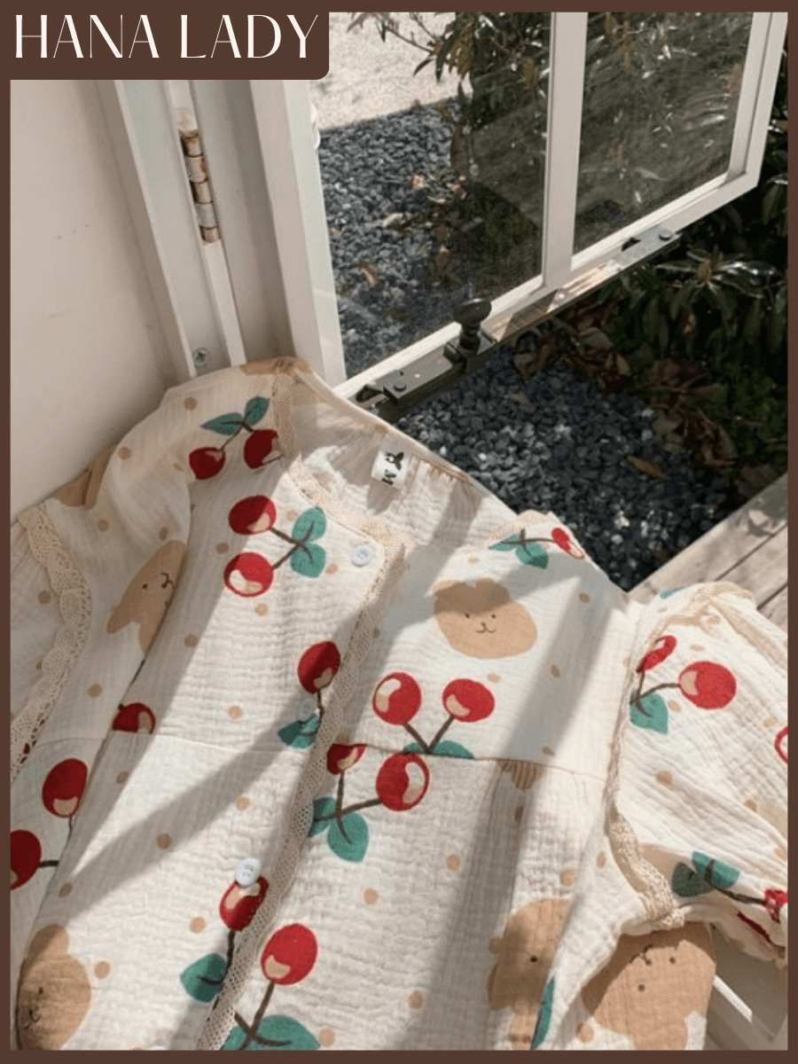 Bộ Đồ Ngủ Nữ Dáng Ngắn - Pyjama Đũi Xốp Mềm Cổ Tròn Họa Tiết Dễ Thương Mặc Nhà PJ579 19