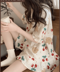 Bộ Đồ Ngủ Nữ Dáng Ngắn - Pyjama Đũi Xốp Mềm Cổ Tròn Họa Tiết Dễ Thương Mặc Nhà PJ579 13