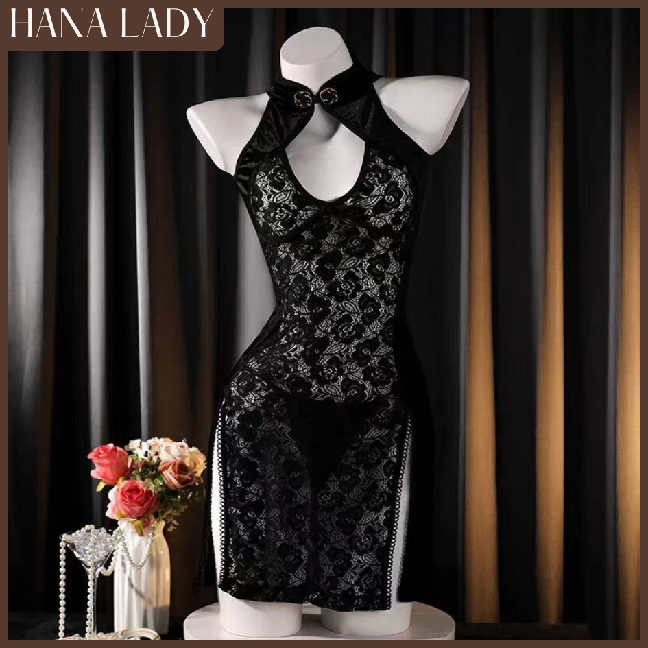 Đồ Ngủ Cosplay - Sườn Xám Trung Hoa Chất Ren Mềm Mịn Đan Dây Lưng CP337 11