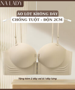 Áo Ngực Su Chống Tuột Không Dây Cài Trước Mút Dày 2CM - Áo Lót Cúp Ngang Kèm Dây Vai Nâng Độn Tạo Khe AL033 17