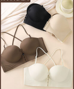 Áo Ngực Su Chống Tuột Không Dây Cài Trước Mút Dày 2CM - Áo Lót Cúp Ngang Kèm Dây Vai Nâng Độn Tạo Khe AL033 16