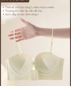 Áo Ngực Su Chống Tuột Không Dây Cài Trước Mút Dày 2CM - Áo Lót Cúp Ngang Kèm Dây Vai Nâng Độn Tạo Khe AL033 15