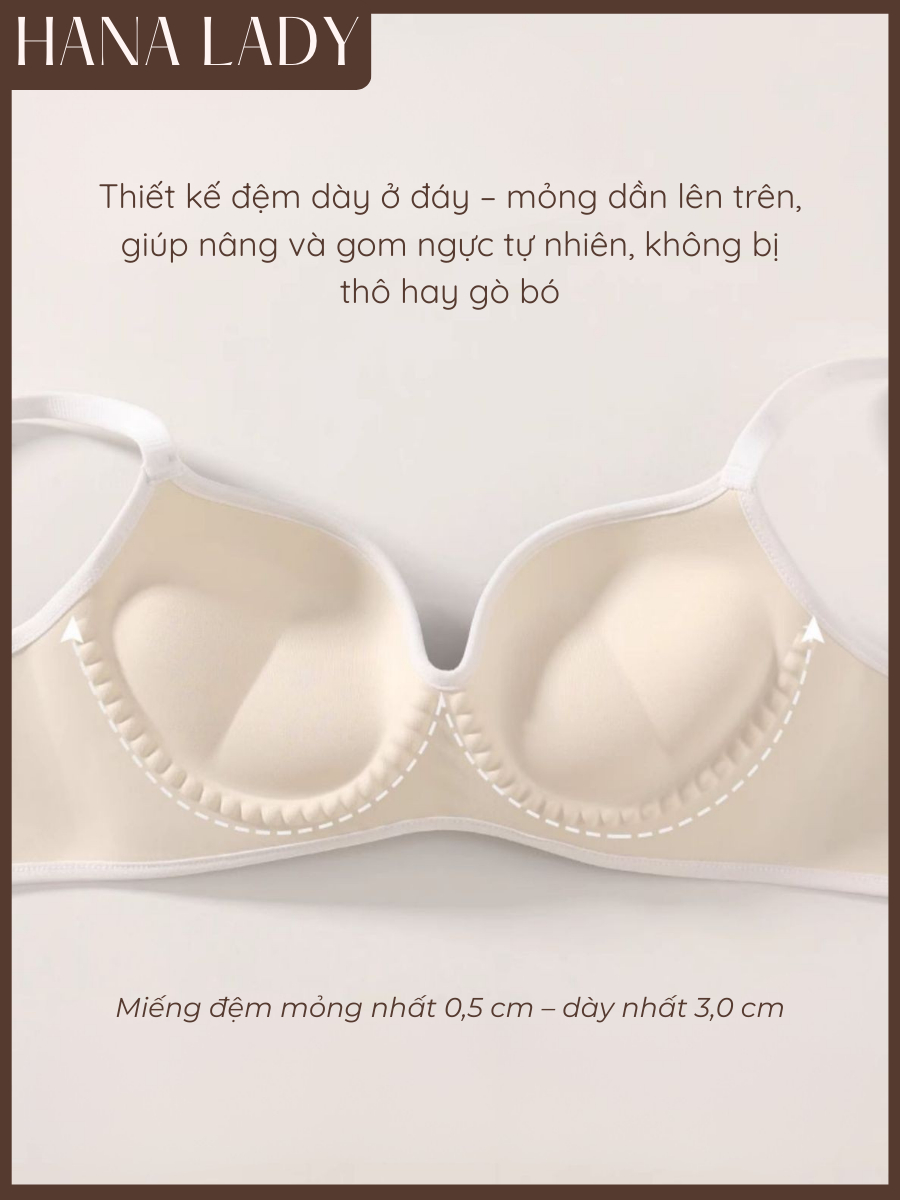 Áo Ngực Cotton Mút Độn 3cm Nâng Ngực Tạo Khe Không Gọng Mềm Mại Thoải Mái AL031 22