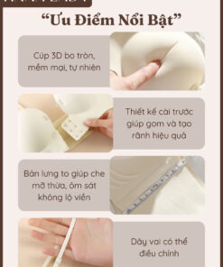 Áo Ngực Su Chống Tuột Không Dây Cài Trước Mút Dày 2CM - Áo Lót Cúp Ngang Kèm Dây Vai Nâng Độn Tạo Khe AL033 14