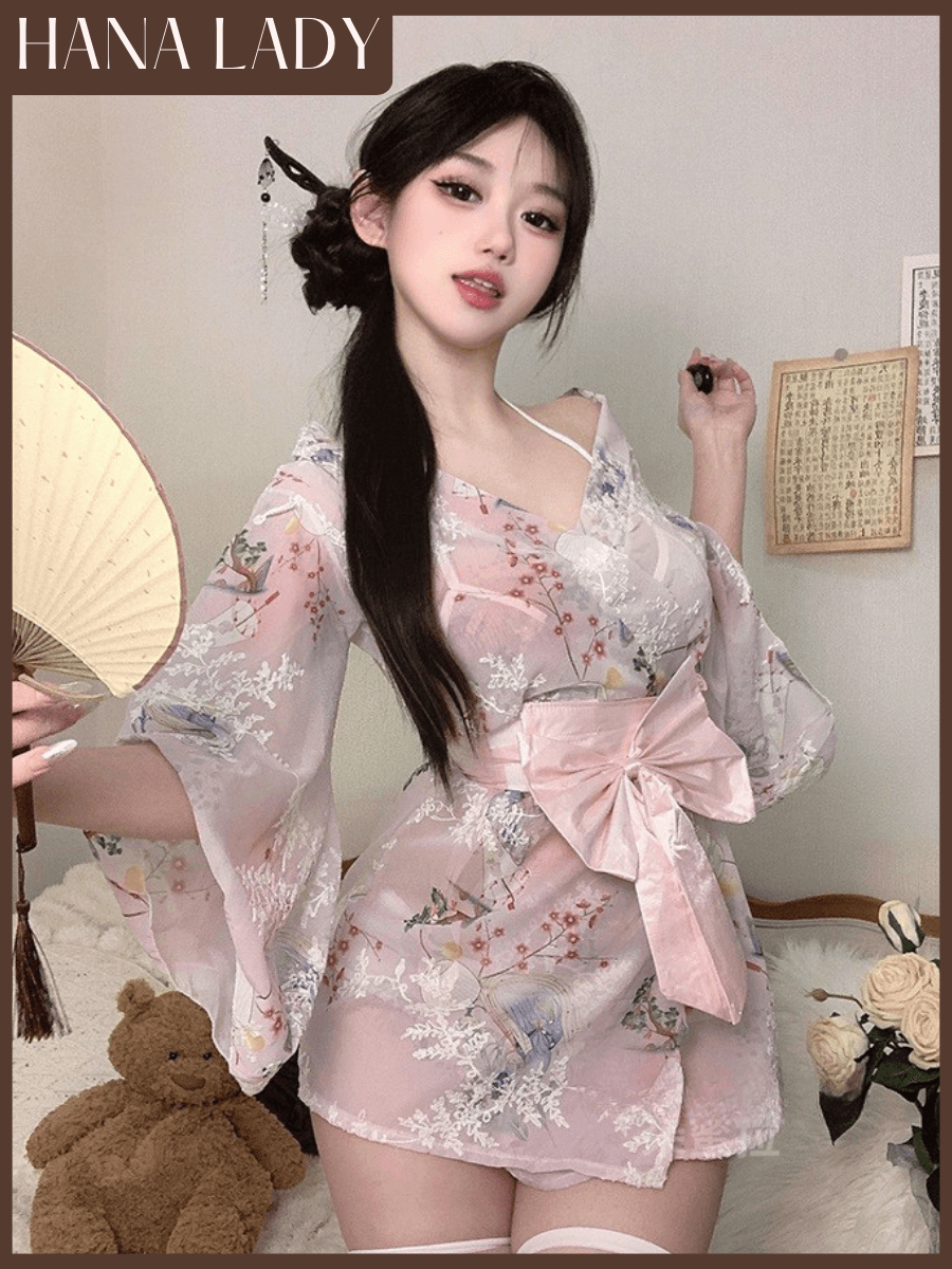 Đồ Ngủ Cosplay - Set Đồ Ngủ Kimono Hoa Anh Đào Dễ Thương Ngọt Ngào CP335 5 Đồ Ngủ Cosplay - Set Đồ Ngủ Kimono Hoa Anh Đào Dễ Thương Ngọt Ngào CP335 9