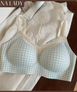 Áo Lót Nữ Không Gọng - Áo Bra Chất Su Thạch Thoáng Khí Họa Tiết Hoa Nhí Phối Ren Không Lộ Viền HanaLady - AL035 17