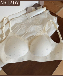 Áo Lót Nữ Không Gọng - Áo Bra Chất Su Thạch Thoáng Khí Họa Tiết Hoa Nhí Phối Ren Không Lộ Viền HanaLady - AL035 14
