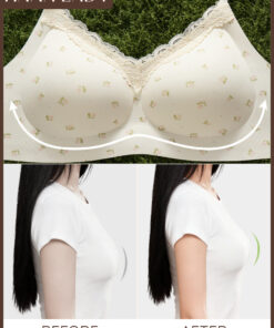 Áo Lót Nữ Không Gọng - Áo Bra Chất Su Thạch Thoáng Khí Họa Tiết Hoa Nhí Phối Ren Không Lộ Viền HanaLady - AL035 13
