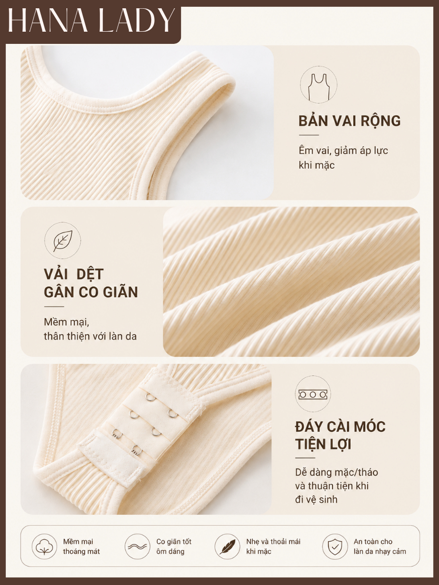 Bodysuit Định Hình HANA LADY Dệt Gân Co Giãn Tạo Thắt Eo, Cổ U Tôn Vòng 1 Có Cài Đáy Tiện Lợi - SH06 8 Bodysuit Định Hình HANA LADY Dệt Gân Co Giãn Tạo Thắt Eo, Cổ U Tôn Vòng 1 Có Cài Đáy Tiện Lợi - SH06 14