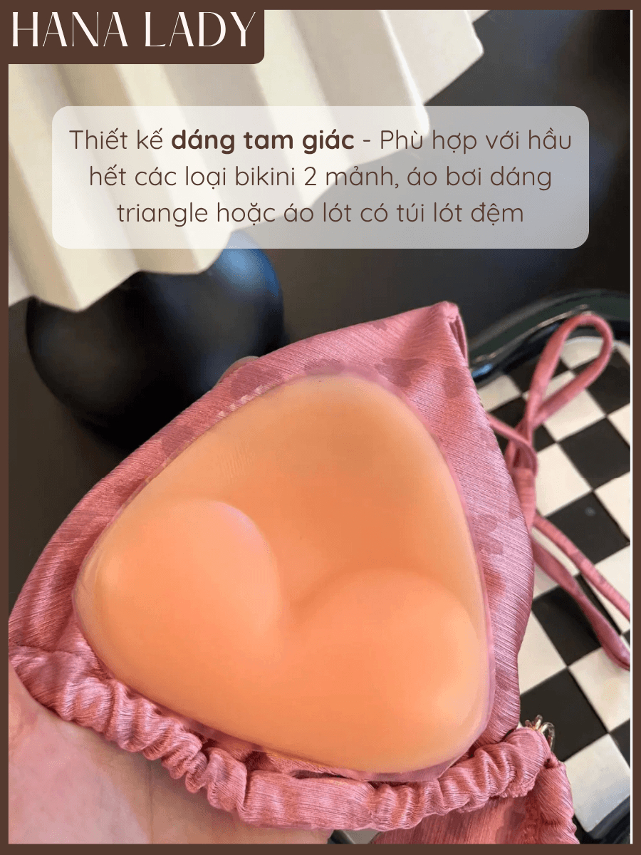 Miếng Lót Silicone Độn Vòng 1 Thiết Kế Hình Tam Giác Dày 2CM, Đệm Lót Nâng Độn Tạo Form Vòng 1 Đầy Đặn HanaLady - DT062 13