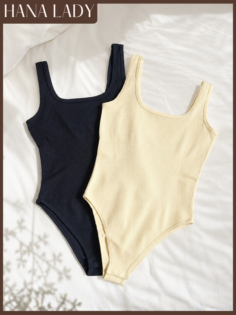 Bodysuit Định Hình HANA LADY Dệt Gân Co Giãn Tạo Thắt Eo, Cổ U Tôn Vòng 1 Có Cài Đáy Tiện Lợi - SH06 13
