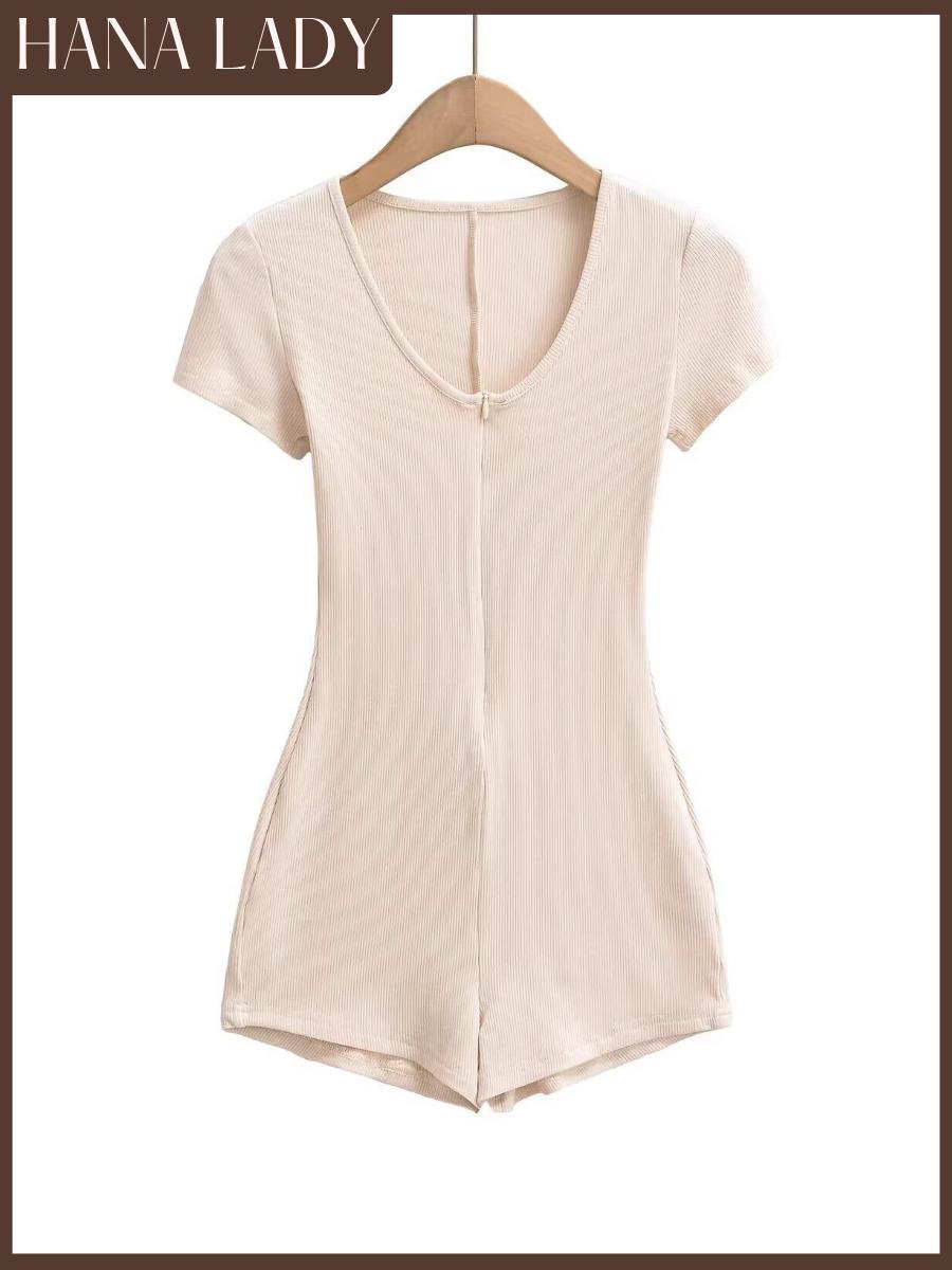Bodysuit Tay Ngắn Năng Động - Jumpsuit Thể Thao Có Khoá Kéo Kèm Khăn Quấn Eo HanaLady - BTG07 10