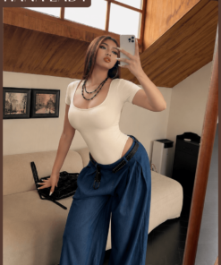 Bodysuit Định Hình Tay Ngắn Tạo Thắt Eo Ôm Dáng, Cổ Chữ U Tôn Vòng 1, Co Giãn 4 Chiều Cao Cấp HanaLady - SH07 10
