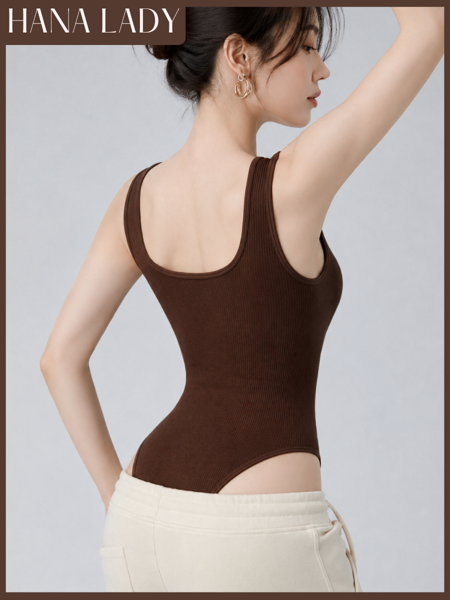 详情-06-详情-06 Bodysuit Định Hình HANA LADY Dệt Gân Co Giãn Tạo Thắt Eo, Cổ U Tôn Vòng 1 Có Cài Đáy Tiện Lợi - SH06 6