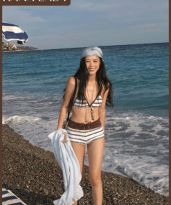 Bikini 2 Mảnh Đi Biển Quần Cạp Thấp, Set Đồ Bơi Họa Tiết Kẻ Sọc Ngang Tone Nâu Retro HanaLady - BN181 3 Bikini 2 Mảnh Đi Biển Quần Cạp Thấp, Set Đồ Bơi Họa Tiết Kẻ Sọc Ngang Tone Nâu Retro HanaLady - BN181 11