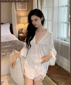 Set Đồ Ngủ Lụa Nữ, Bộ Ngủ Somi Dài Tay Kèm Quần Ngủ Form Rộng Rũ Chất Lụa Phối Ren Tinh Tế HanaLady - VN689 7 Set Đồ Ngủ Lụa Nữ, Bộ Ngủ Somi Dài Tay Kèm Quần Ngủ Form Rộng Rũ Chất Lụa Phối Ren Tinh Tế HanaLady - VN689 13