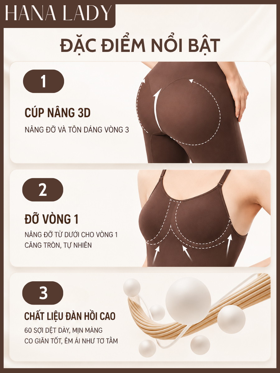 Bodysuit 2 Dây Gen Bụng Ôm Sát Tôn Dáng HanaLady - Jumpsuit Shapewear Nữ Co Giãn Thoáng Khí SH09 15