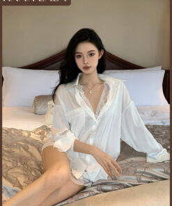 Set Đồ Ngủ Lụa Nữ, Bộ Ngủ Somi Dài Tay Kèm Quần Ngủ Form Rộng Rũ Chất Lụa Phối Ren Tinh Tế HanaLady - VN689 5 Set Đồ Ngủ Lụa Nữ, Bộ Ngủ Somi Dài Tay Kèm Quần Ngủ Form Rộng Rũ Chất Lụa Phối Ren Tinh Tế HanaLady - VN689 11