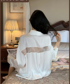 Set Đồ Ngủ Lụa Nữ, Bộ Ngủ Somi Dài Tay Kèm Quần Ngủ Form Rộng Rũ Chất Lụa Phối Ren Tinh Tế HanaLady - VN689 4 Set Đồ Ngủ Lụa Nữ, Bộ Ngủ Somi Dài Tay Kèm Quần Ngủ Form Rộng Rũ Chất Lụa Phối Ren Tinh Tế HanaLady - VN689 10
