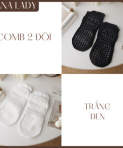Tất Vớ Yoga Chống Trượt Cổ Thấp HANALADY, Tất Yoga Pilates Gym Chống Trơn Cotton Co Giãn Thoáng Khí TV065 9