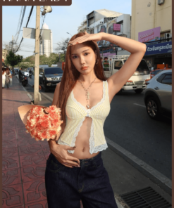 Áo 2 Dây Nữ Kẻ Sọc, Áo Y2K Nhiều Màu HANALADY, Phong Cách Retro Sành Điệu AO015 18