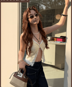 Áo 2 Dây Nữ Kẻ Sọc, Áo Y2K Nhiều Màu HANALADY, Phong Cách Retro Sành Điệu AO015 17