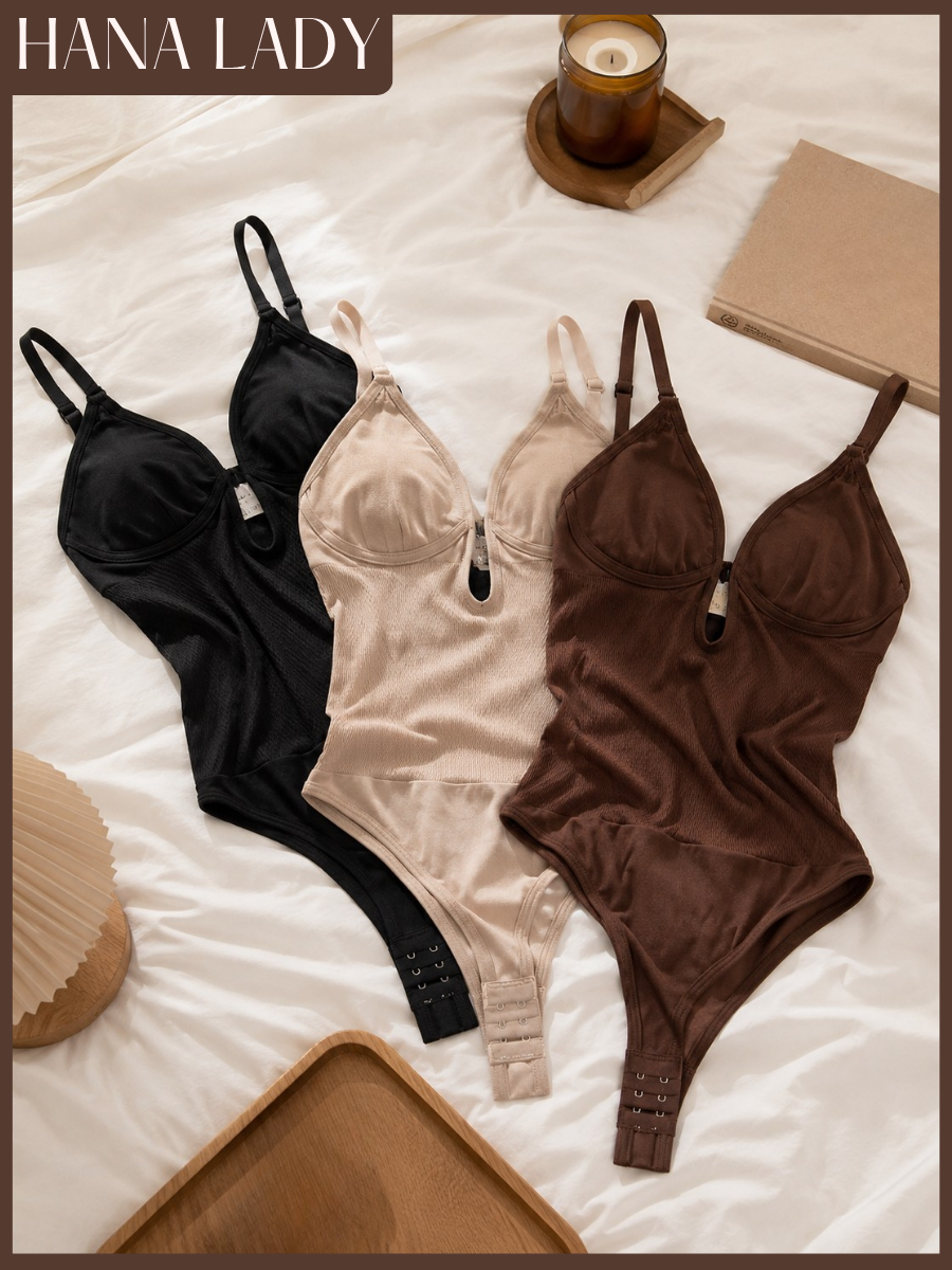 [SVIP] Bodysuit Định Hình Body, Áo Định Hình 2 Dây Thiết Kế Cổ V Sâu Ôm Sát Siết Eo Tôn Dáng HanaLady - SH08 18