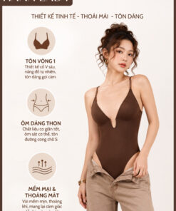 [SVIP] Bodysuit Định Hình Body, Áo Định Hình 2 Dây Thiết Kế Cổ V Sâu Ôm Sát Siết Eo Tôn Dáng HanaLady - SH08 12