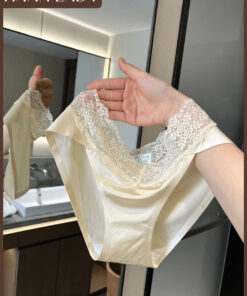 Quần Lót Nữ Lụa Satin HanaLady - Quần Lót Nữ Viền Lưới Ren Phong Cách Không Đường May Thoáng Khí QL046 8