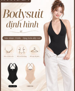 Bodysuit Định Hình HANALADY, Áo Định Hình Cổ Khoét Sâu Mặc Được Nhiều Kiểu Tặng Kèm Dây Vai, Siết Eo Tôn Dáng SH04 10